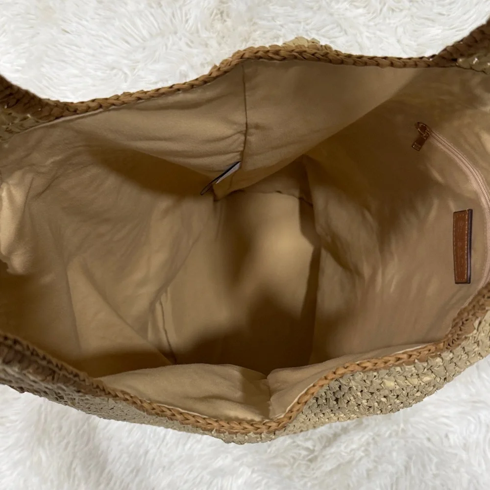 Style & Co. Two-Tone Woven Straw Tote - Natural & Brown